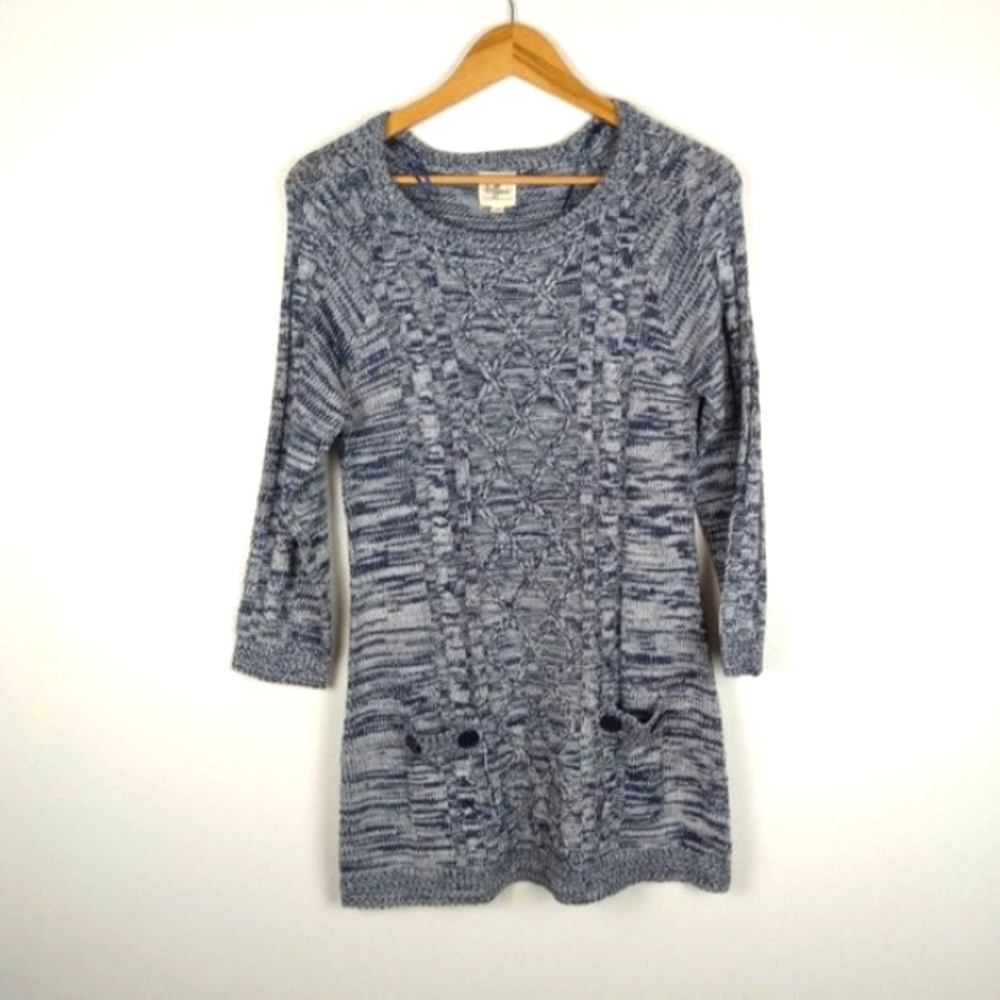 💥 EUC Effeci Knit Long Sleeve Mini Dress Sweater